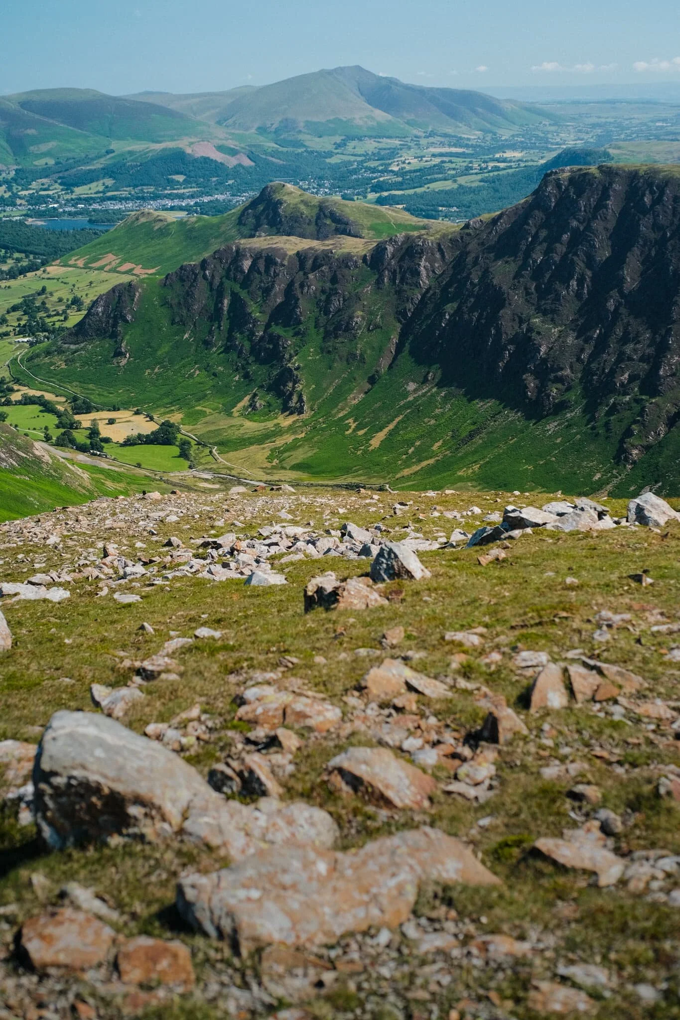  High Spy, Maiden Moor, Catbells with beautiful Blencathra far away. 