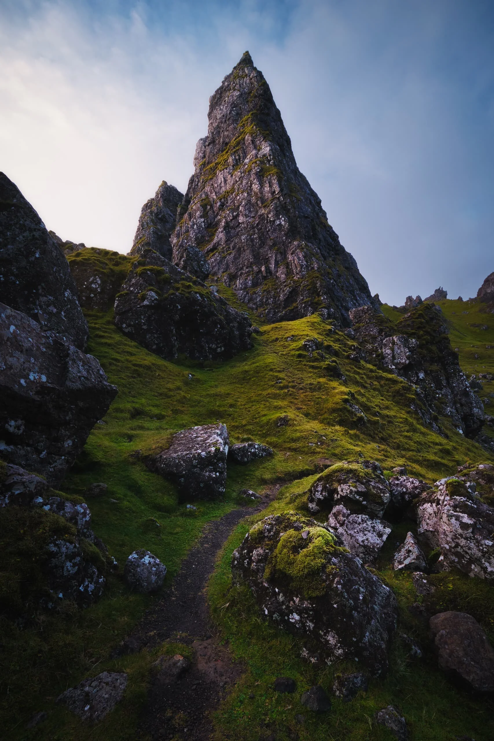 One of the best compositions I managed to nab from our sunrise hike around the Storr. I was thankful for the conditions, the light, and of course the incredible scenery.