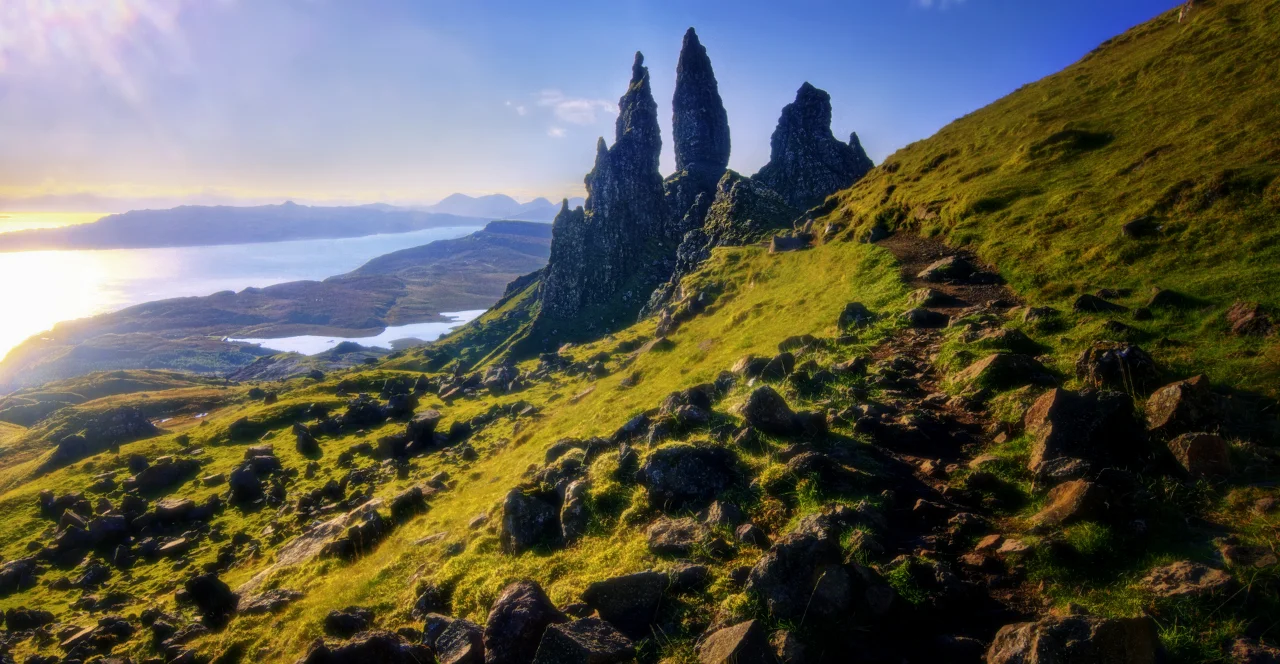 “Old Man Greets The Sun” by Ian Cylkowski. The Old Man of Storr, not long after sunrise. 2014.
