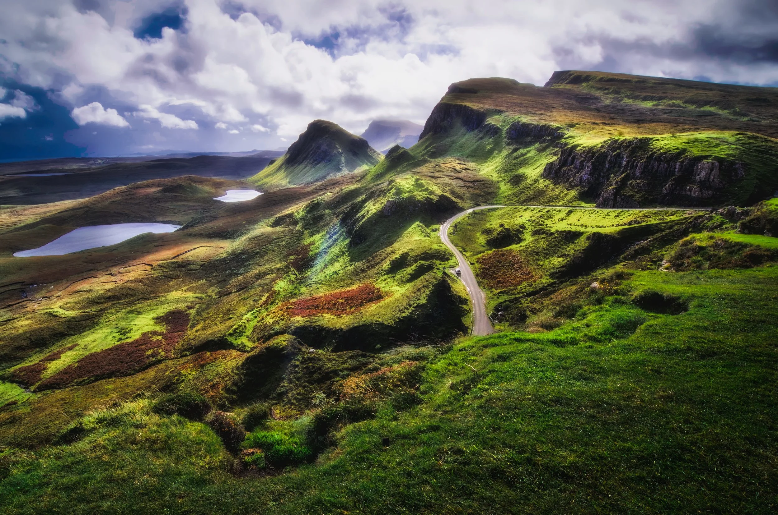 “The Sliding Earth” by Ian Cylkowski. A view amongst the Quiraing of Skye. Photographed in 2016.