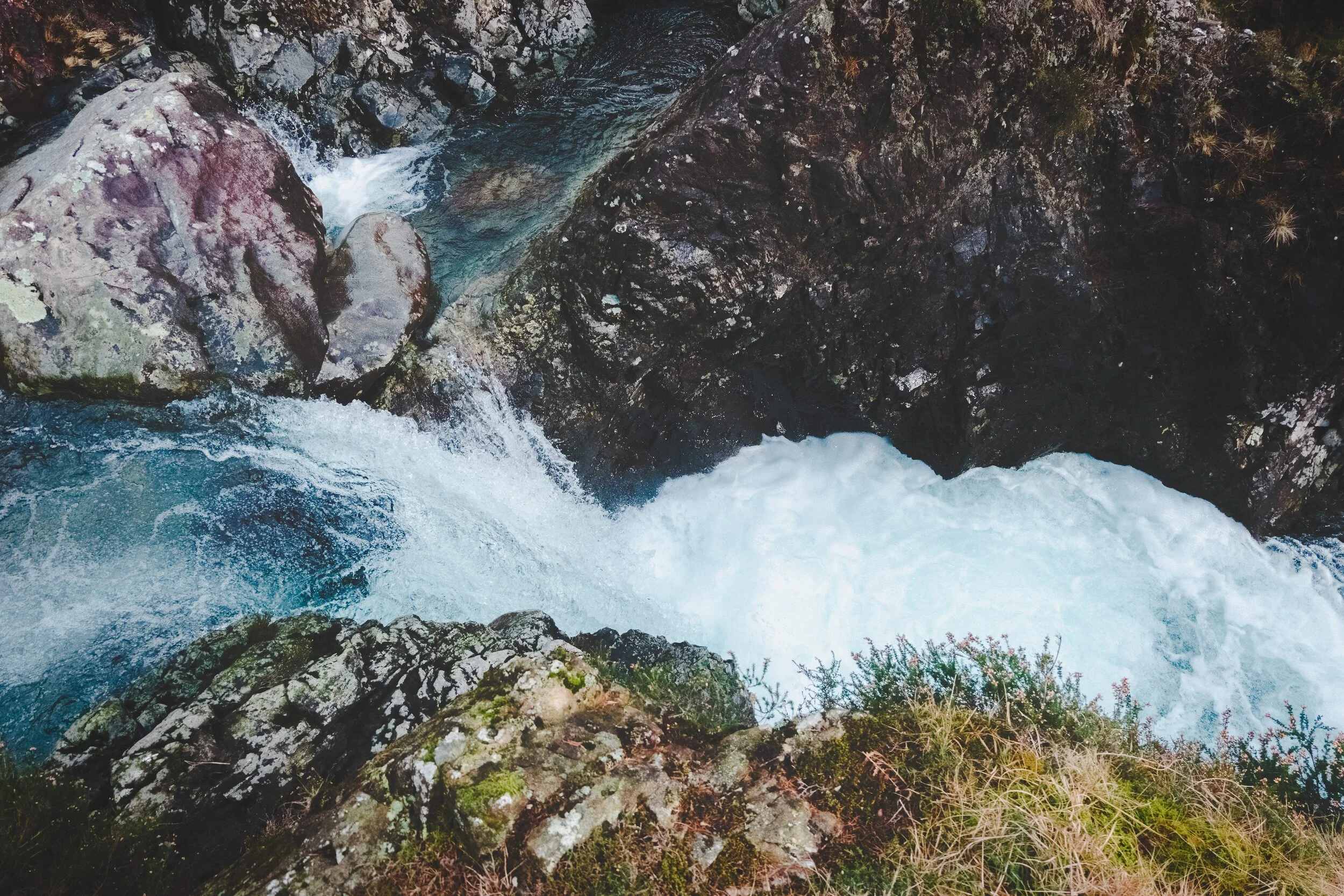 Looking down from the upper section of Ritson’s Force. I really wanted to capture the water’s incredibly clarity and colour, as well as its power as the falls cut through the gill.