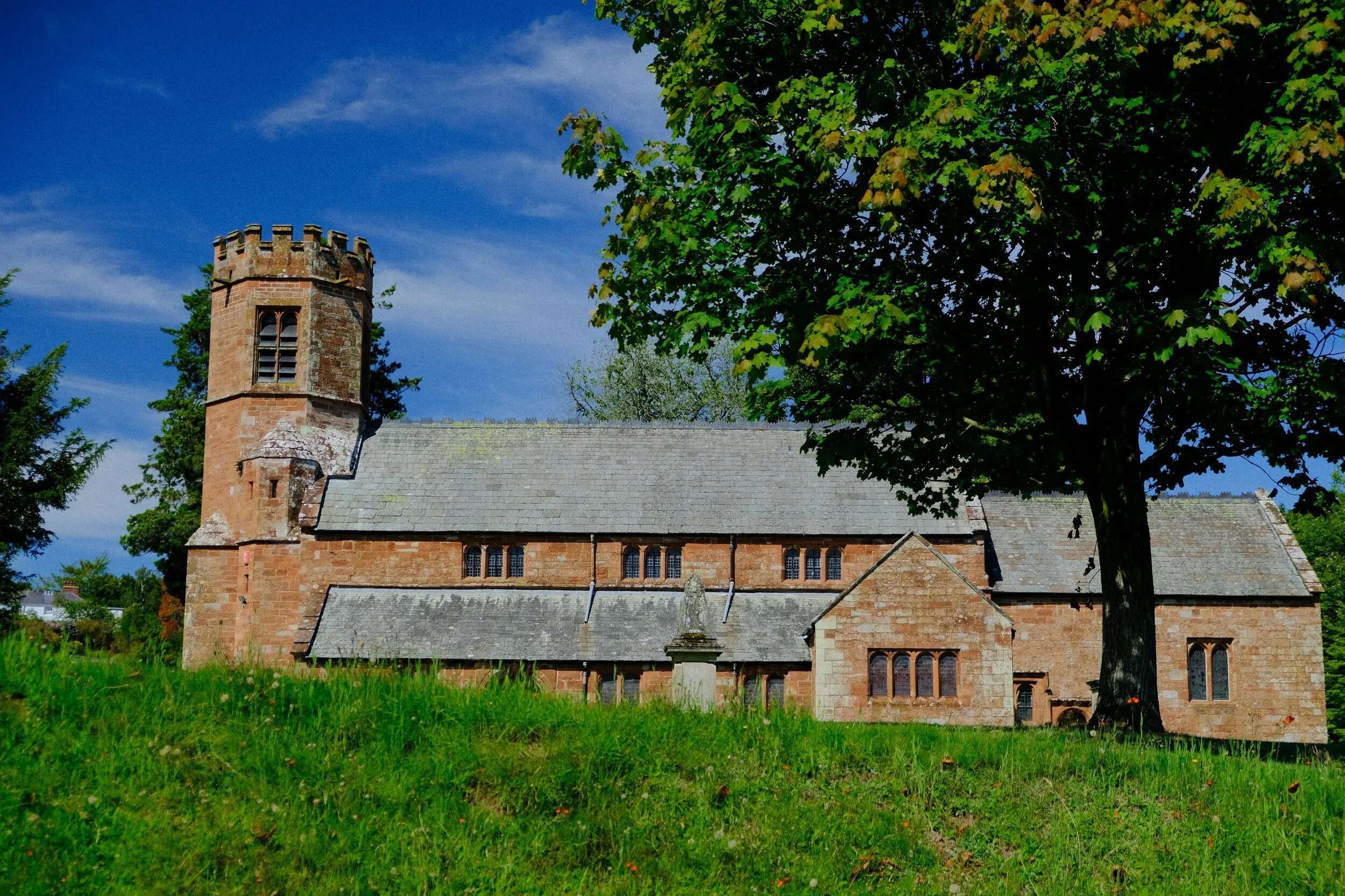 Wetheral Parish Church. The Church contains a life-size sculpture by Joseph Nollekens of ‘Faith’. In the late 18th century the sculpture cost £1,500, which makes it near to £2 million today (Velvia, ISO800, f/3.7, 1/2500sec. @ 31.5mm)