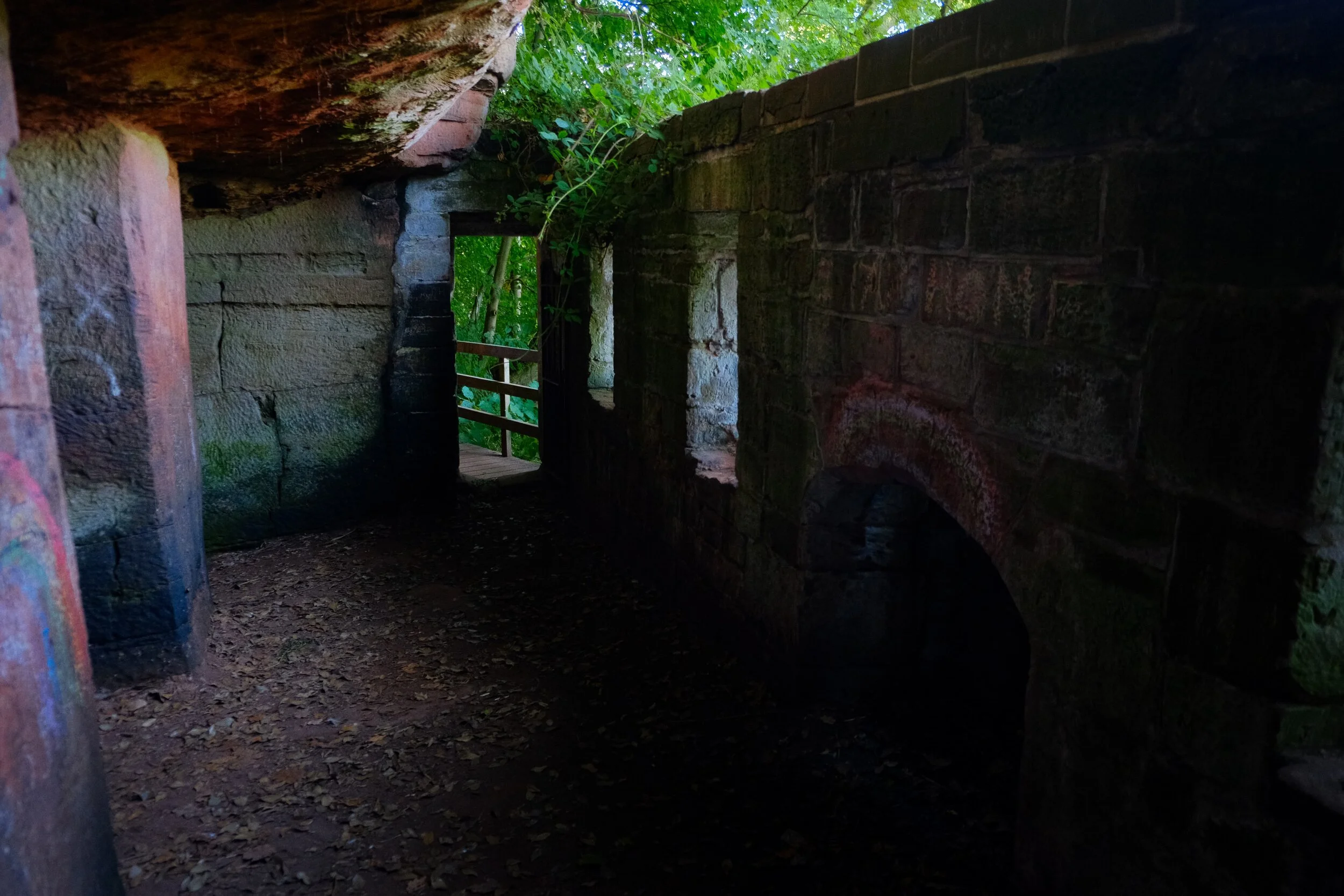 Local legend goes that these cells were carved out of the gorge rock by Constantine, a younger son of a Scottish monarch (Astia, ISO1600, f/2.8, 1/25sec. @ 18mm)