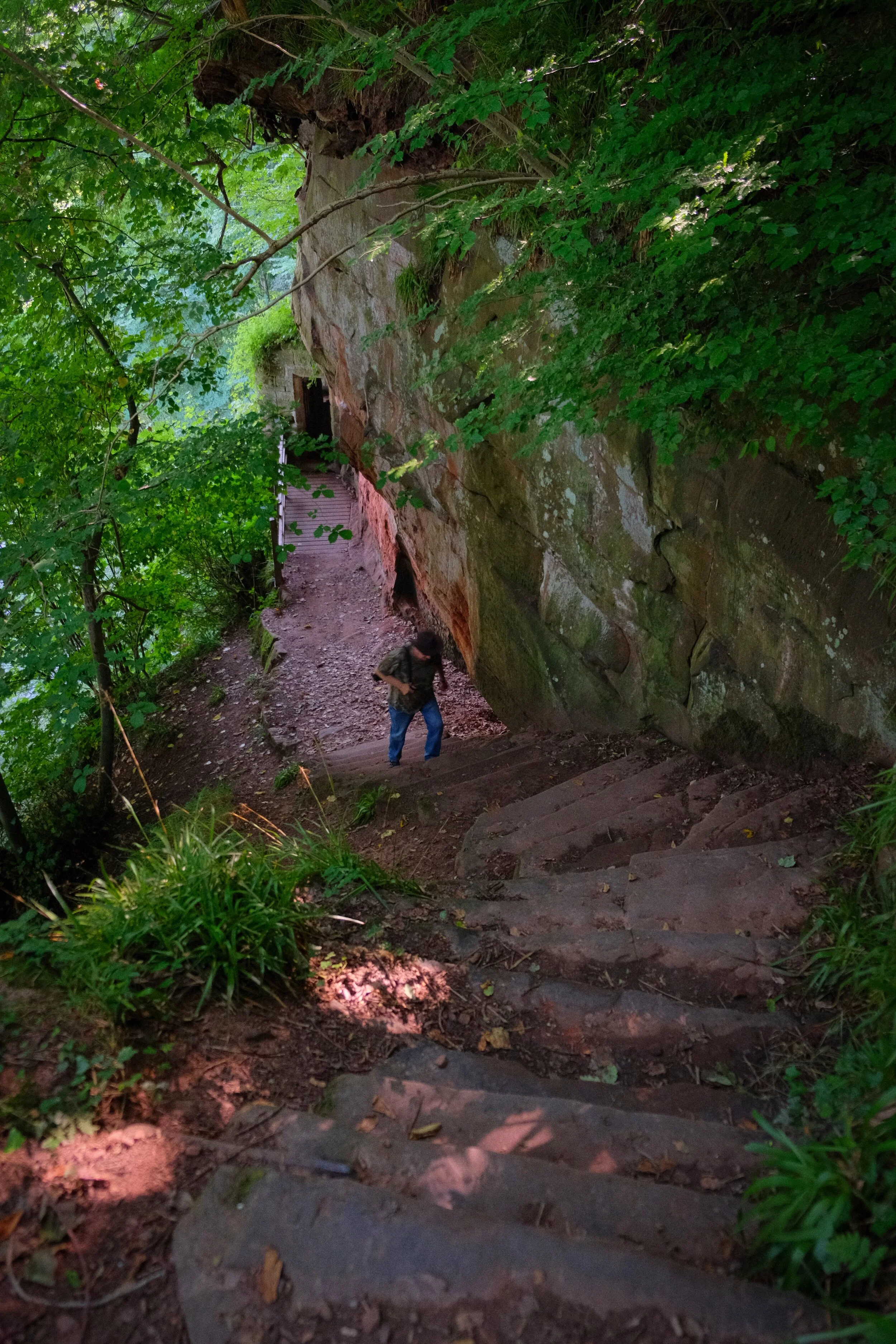 Dad, navigating the steps back out of the caves (Astia, ISO1600, f/3.0, 1/30sec. @ 18mm)