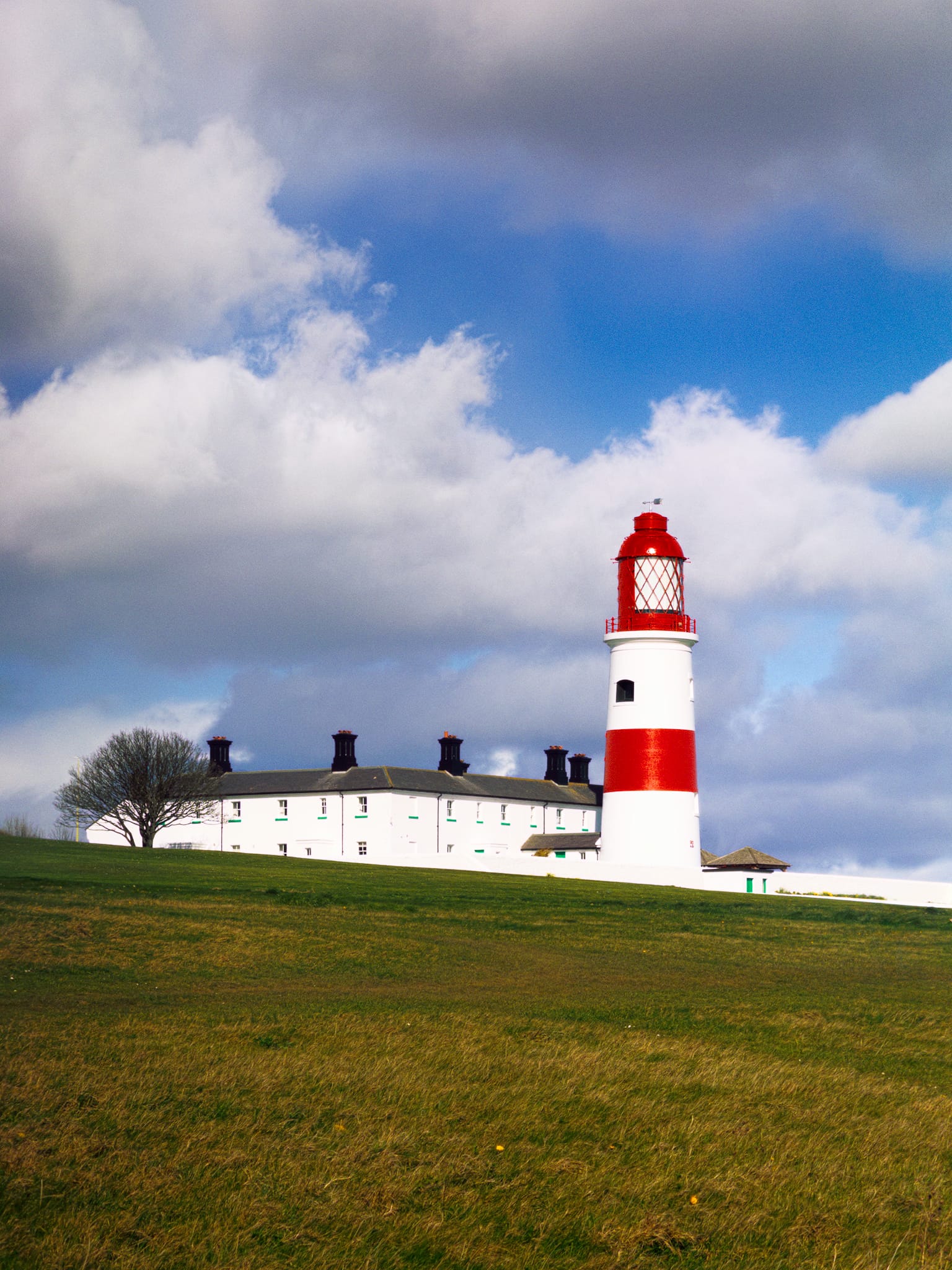 This is Souter Lighthouse as the squall starts to arrive from the west. It was the first lighthouse in the world to be designed and built specifically to use alternating electric current.