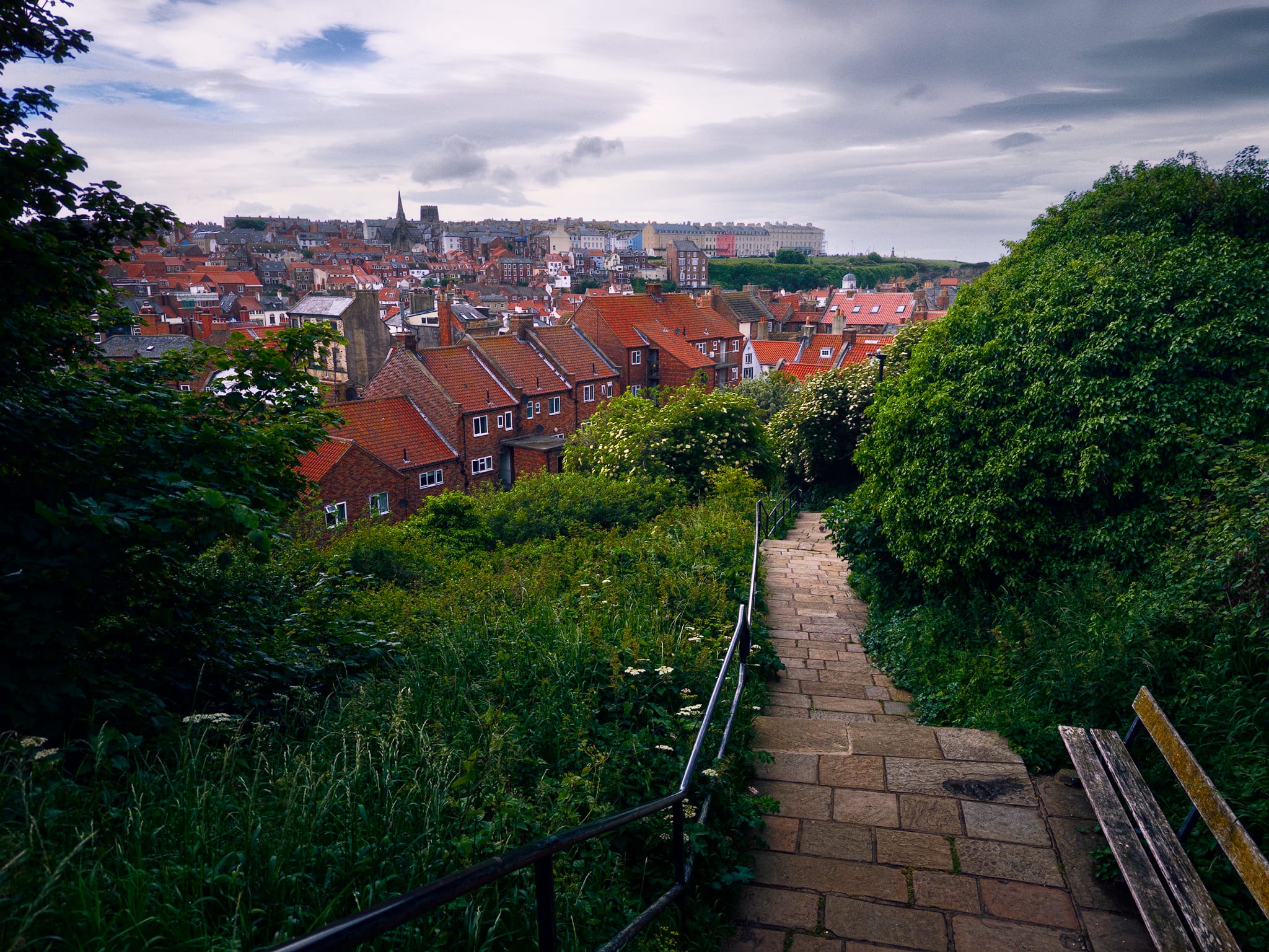 Rather than going back down the 199 Steps, we took an alternative route back down to the sea, which gave us this crackin&rsquo; view overlooking the town.