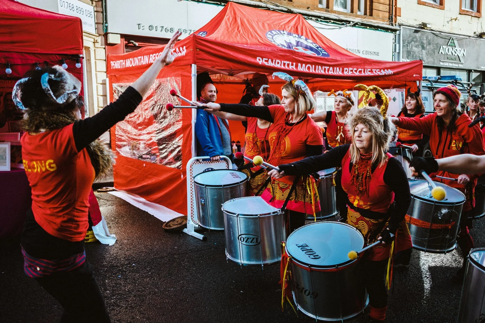  The Drum National samba band, in full swing. 